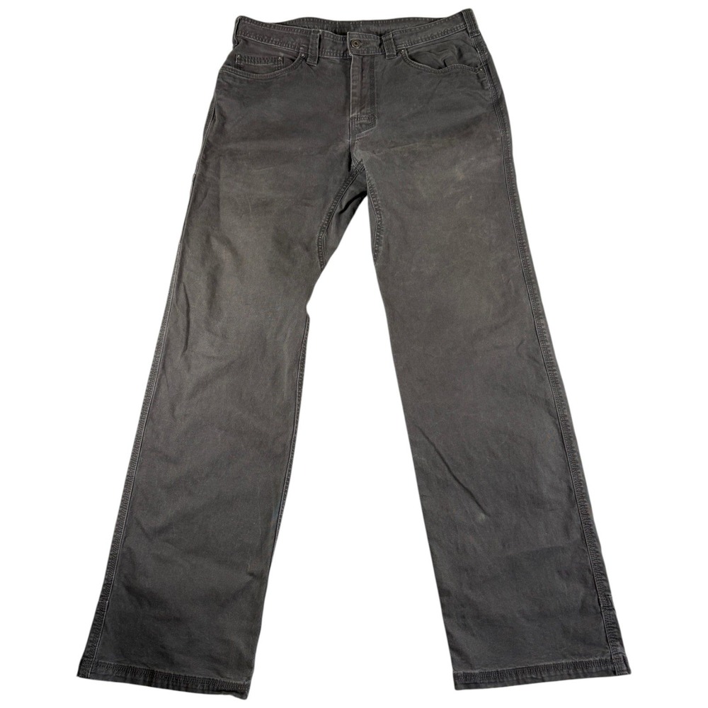 Prana Workwear Pants Men's 36x36‎ Gray Canvas Faded Rugged Durable Straight Leg